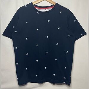 Cactus Man Ricky Singh Short Sleeve Navy Tee with White Palm Embroidery